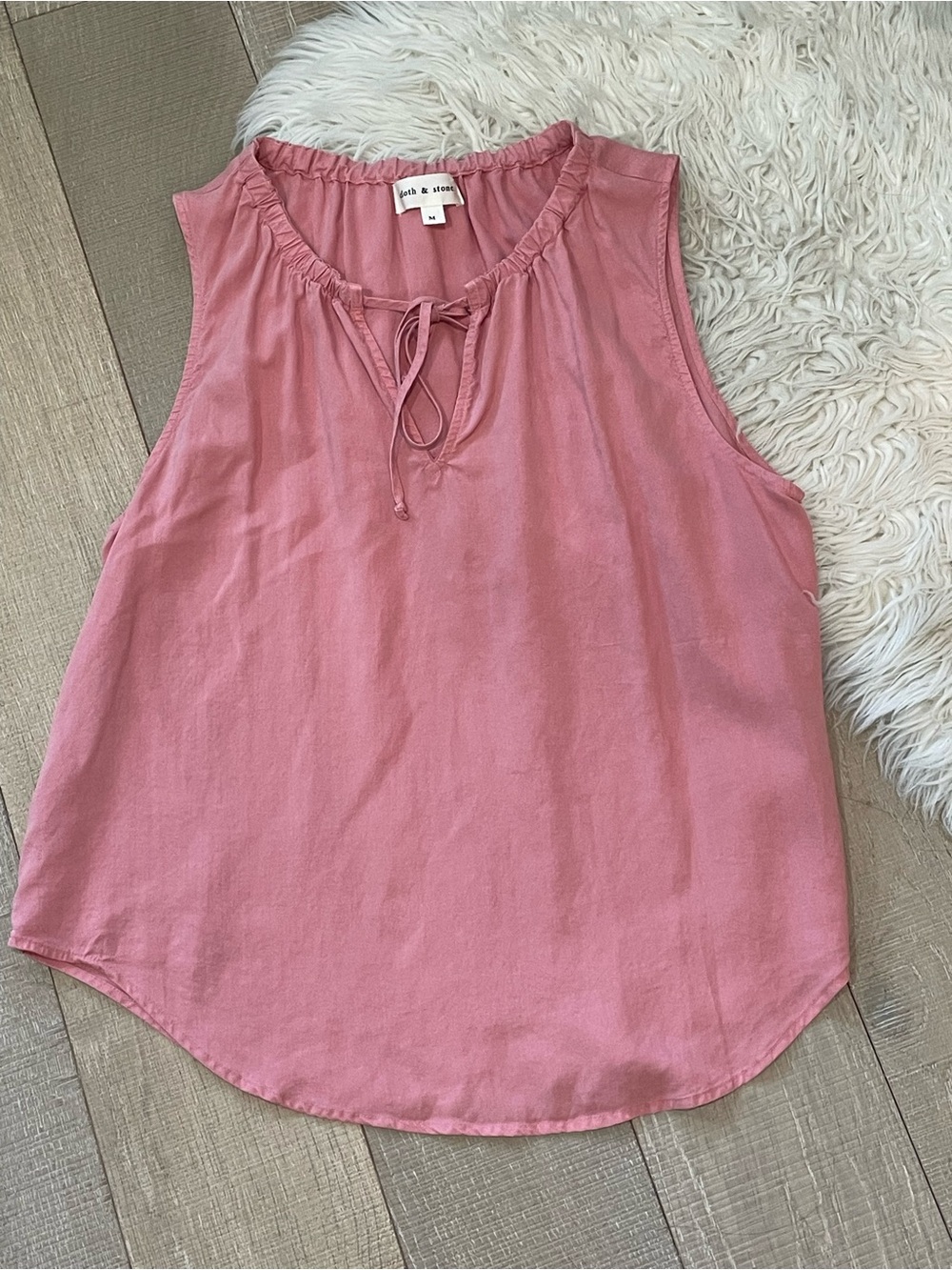 cloth & stone Pink Sleeveless Tie-Neck Women's Top